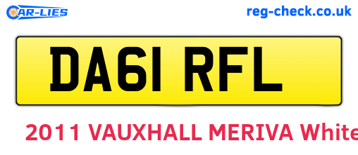 DA61RFL are the vehicle registration plates.