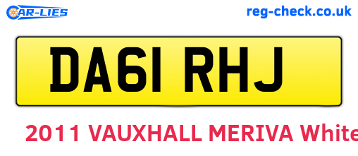 DA61RHJ are the vehicle registration plates.