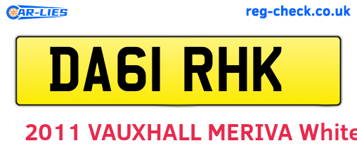 DA61RHK are the vehicle registration plates.
