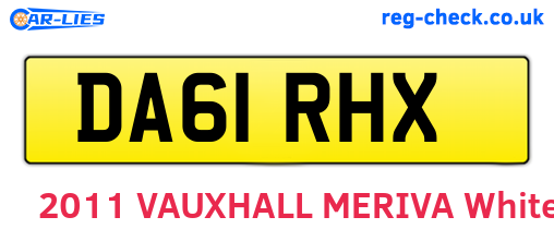 DA61RHX are the vehicle registration plates.