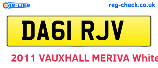 DA61RJV are the vehicle registration plates.