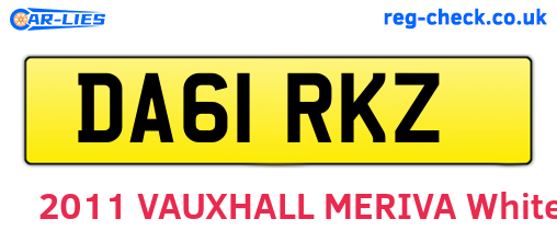 DA61RKZ are the vehicle registration plates.