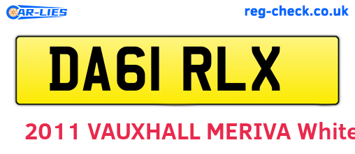 DA61RLX are the vehicle registration plates.