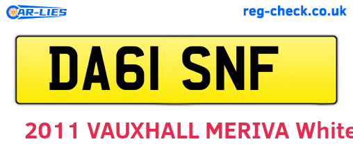 DA61SNF are the vehicle registration plates.