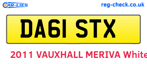 DA61STX are the vehicle registration plates.