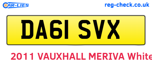 DA61SVX are the vehicle registration plates.