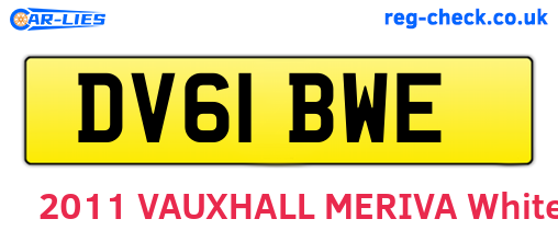 DV61BWE are the vehicle registration plates.