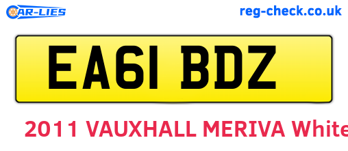 EA61BDZ are the vehicle registration plates.