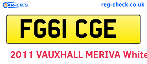 FG61CGE are the vehicle registration plates.