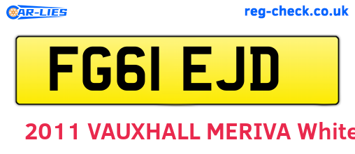 FG61EJD are the vehicle registration plates.