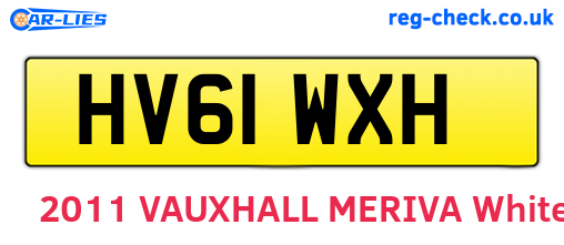 HV61WXH are the vehicle registration plates.