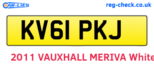 KV61PKJ are the vehicle registration plates.