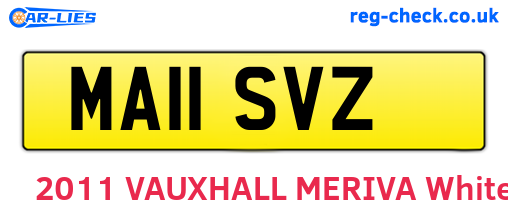 MA11SVZ are the vehicle registration plates.