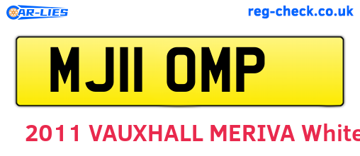 MJ11OMP are the vehicle registration plates.