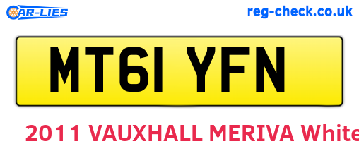 MT61YFN are the vehicle registration plates.