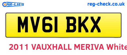 MV61BKX are the vehicle registration plates.