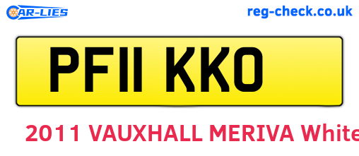 PF11KKO are the vehicle registration plates.
