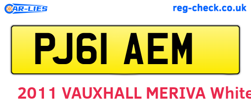 PJ61AEM are the vehicle registration plates.