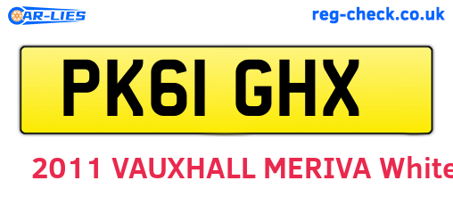 PK61GHX are the vehicle registration plates.