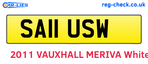 SA11USW are the vehicle registration plates.