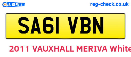 SA61VBN are the vehicle registration plates.