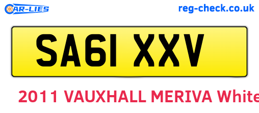 SA61XXV are the vehicle registration plates.