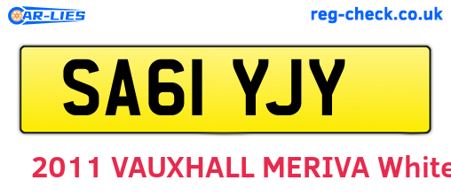 SA61YJY are the vehicle registration plates.