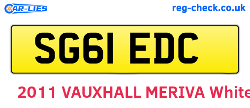 SG61EDC are the vehicle registration plates.