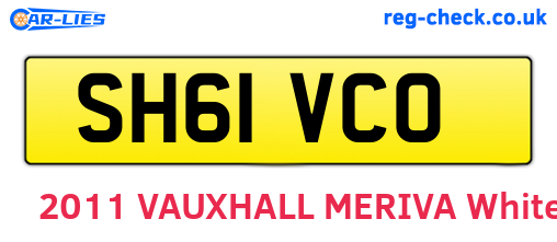 SH61VCO are the vehicle registration plates.