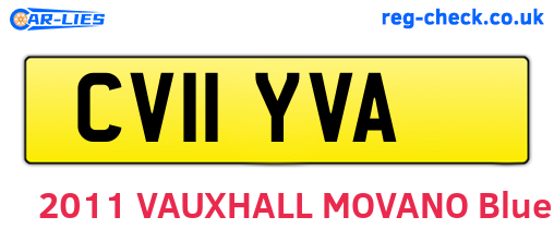 CV11YVA are the vehicle registration plates.