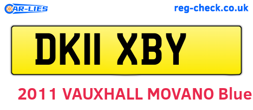 DK11XBY are the vehicle registration plates.