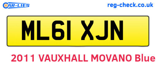 ML61XJN are the vehicle registration plates.