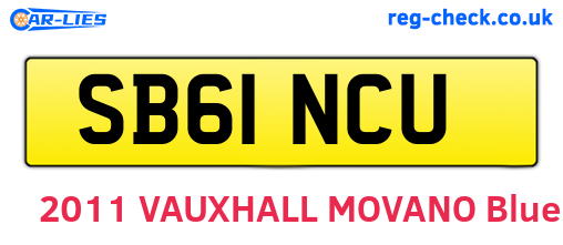 SB61NCU are the vehicle registration plates.