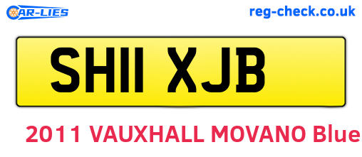 SH11XJB are the vehicle registration plates.