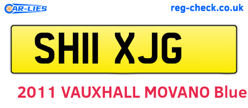 SH11XJG are the vehicle registration plates.