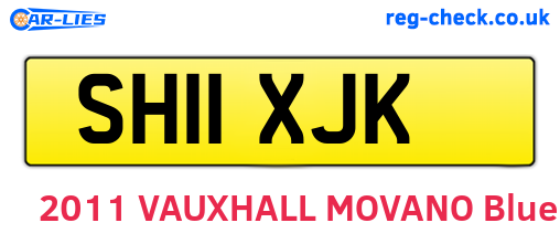 SH11XJK are the vehicle registration plates.