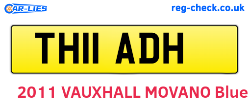TH11ADH are the vehicle registration plates.