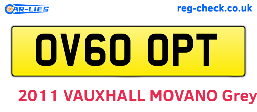 OV60OPT are the vehicle registration plates.