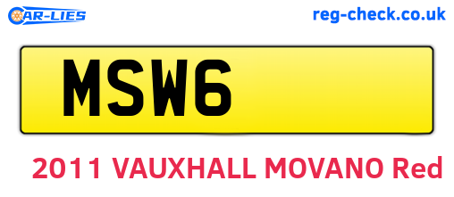 MSW6 are the vehicle registration plates.