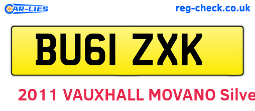 BU61ZXK are the vehicle registration plates.