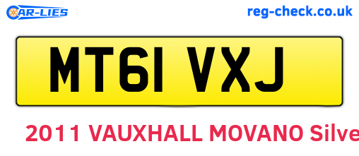 MT61VXJ are the vehicle registration plates.