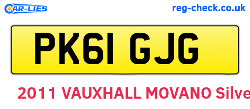 PK61GJG are the vehicle registration plates.