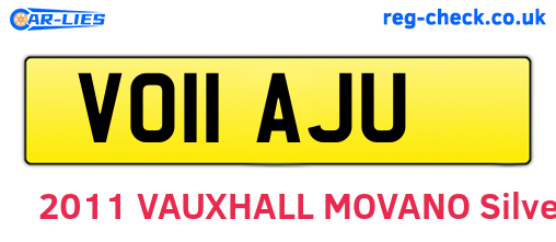 VO11AJU are the vehicle registration plates.