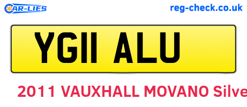 YG11ALU are the vehicle registration plates.