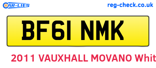 BF61NMK are the vehicle registration plates.