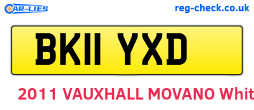 BK11YXD are the vehicle registration plates.