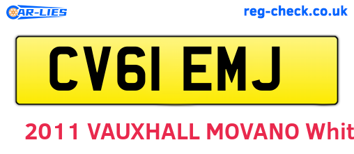 CV61EMJ are the vehicle registration plates.