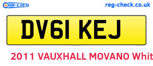 DV61KEJ are the vehicle registration plates.