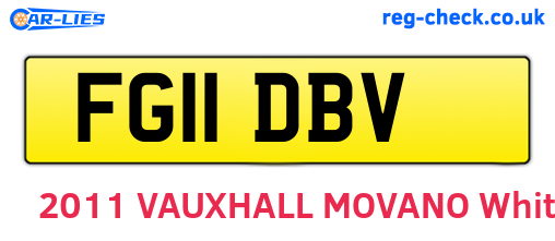FG11DBV are the vehicle registration plates.