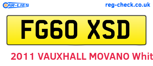 FG60XSD are the vehicle registration plates.